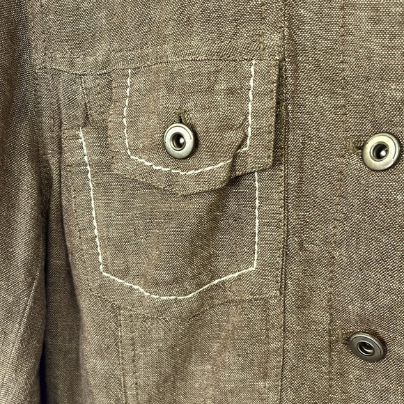 Willi Smith Linen Button Front Jacket Size 8 - Picture 9 of 9
